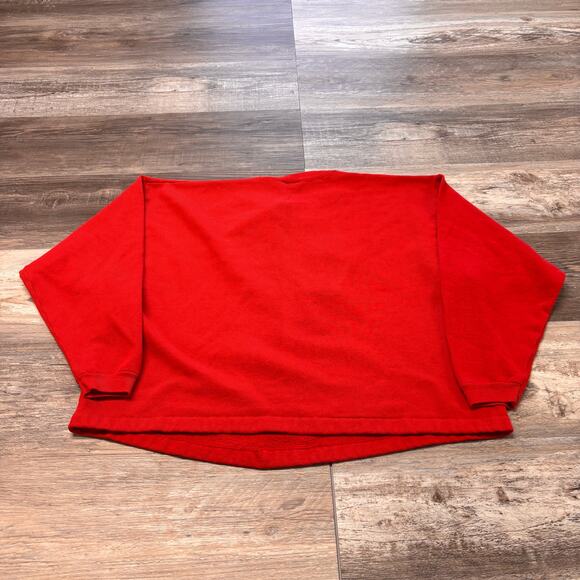 Vintage 80s Guess America Paris RedYellow Womens L Logo Cropped Sweatshirt - Picture 4 of 9